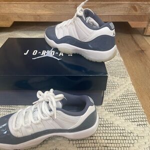 Jordan 11 Retro Low in Midnight Navy and White 4 Youth